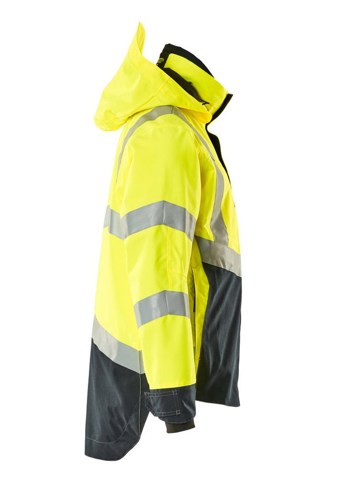 Kuoritakki - 15501 - 231 - hi - vis keltainen/tumma laivastonsininen - Safewear Suojainkauppa