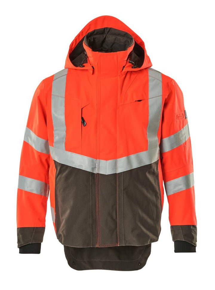 Kuoritakki - 15501 - 231 - hi - vis punainen/tumma antrasiitti - Safewear Suojainkauppa