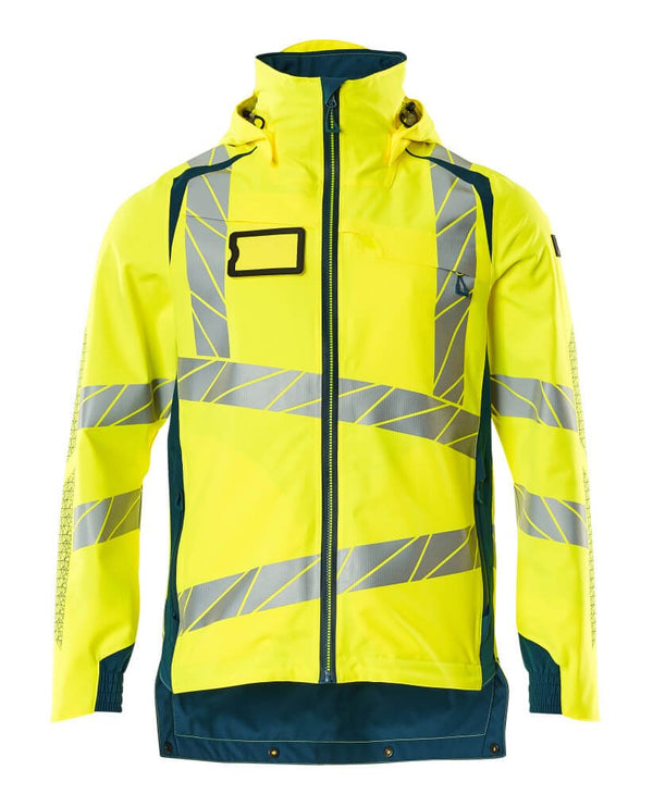 Kuoritakki - 19001 - 449 - hi - vis keltainen/tumma petrooli - Safewear Suojainkauppa