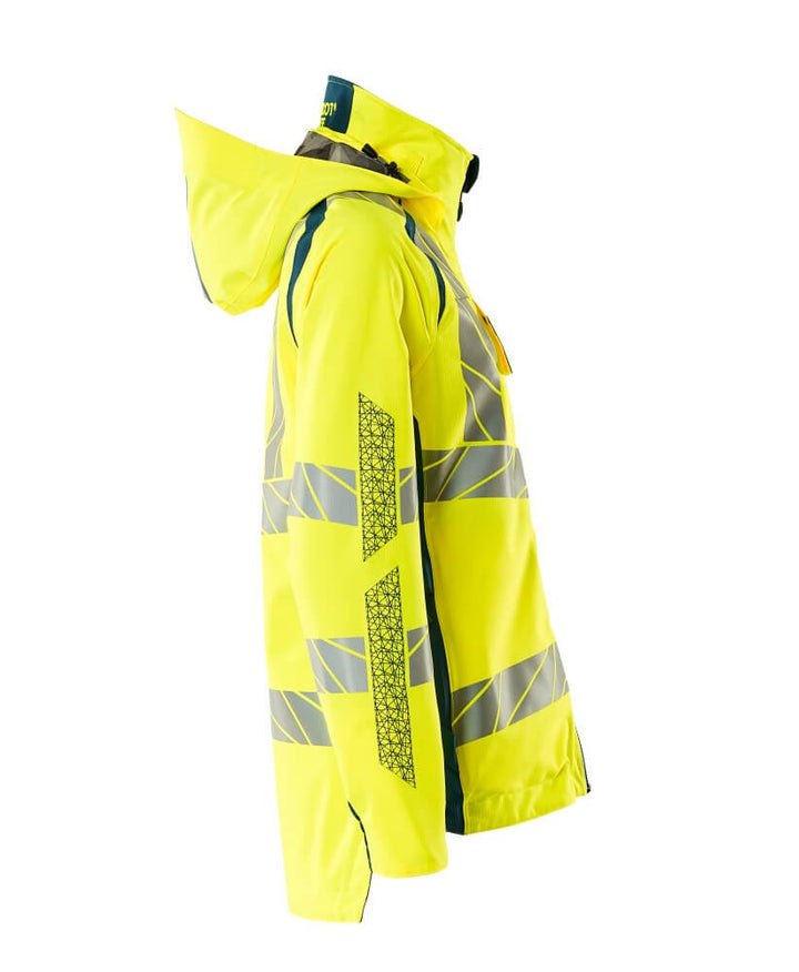 Kuoritakki - 19011 - 449 - hi - vis keltainen/tumma petrooli - Safewear Suojainkauppa