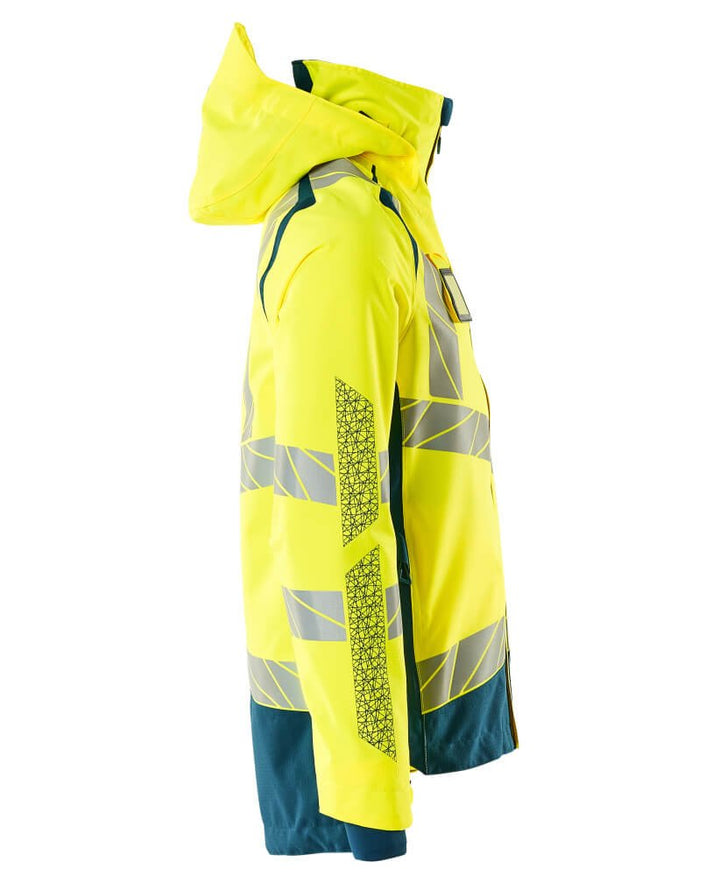 Kuoritakki - 19301 - 231 - hi - vis keltainen/tumma petrooli - Safewear Suojainkauppa