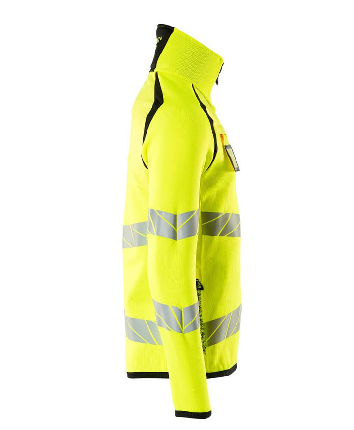 Neulepusero lyhyellä vetoketjulla - 19005 - 351 - hi - vis keltainen/musta - Safewear Suojainkauppa