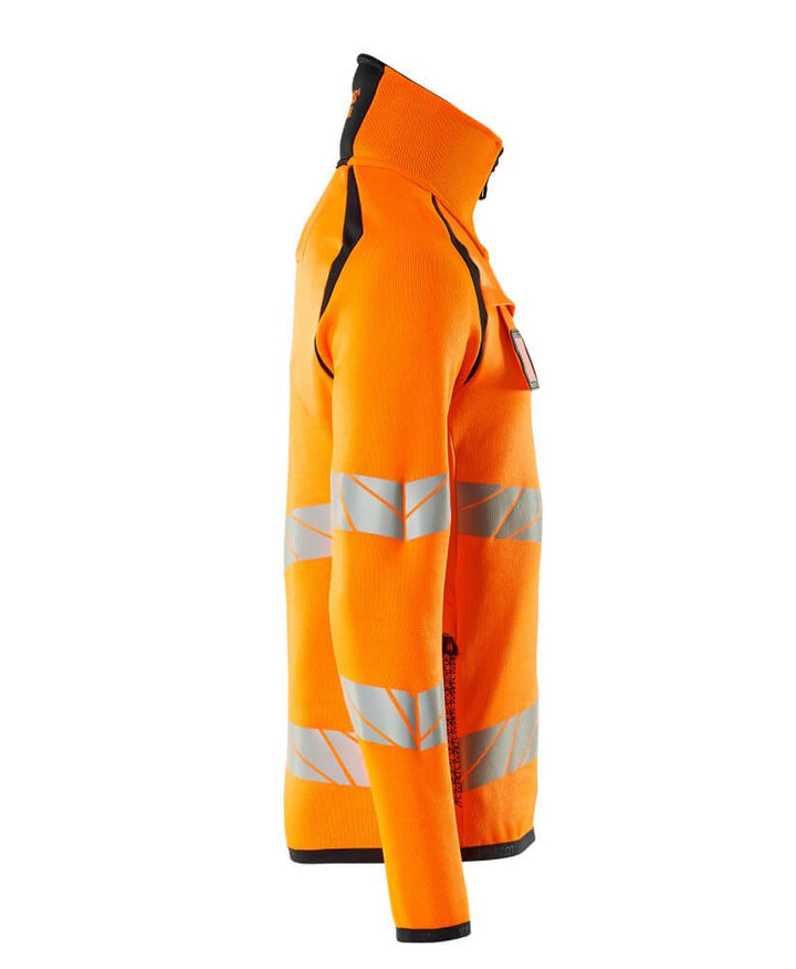 Neulepusero lyhyellä vetoketjulla - 19005 - 351 - hi - vis oranssi/tumma laivastonsininen - Safewear Suojainkauppa