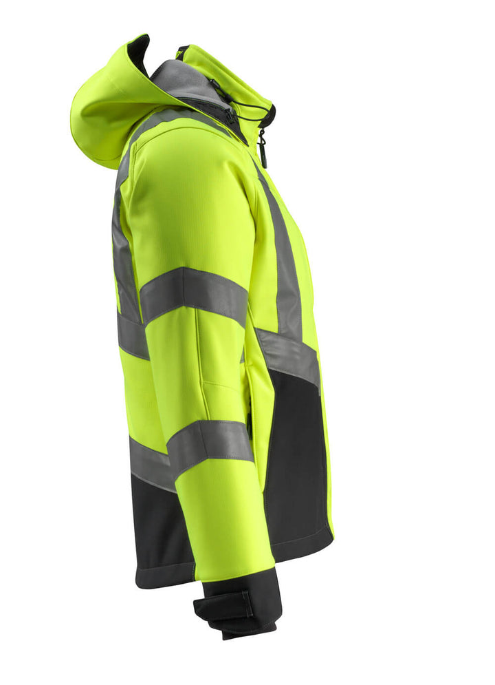 Softshell - takki - 15502 - 246 - hi - vis keltainen/musta - Safewear Suojainkauppa