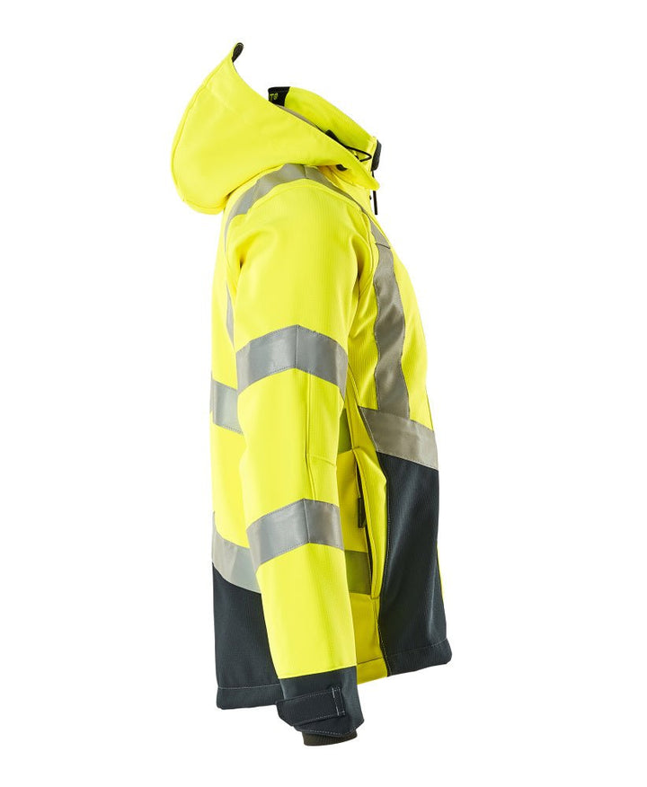 Softshell - takki - 15502 - 246 - hi - vis keltainen/tumma laivastonsininen - Safewear Suojainkauppa