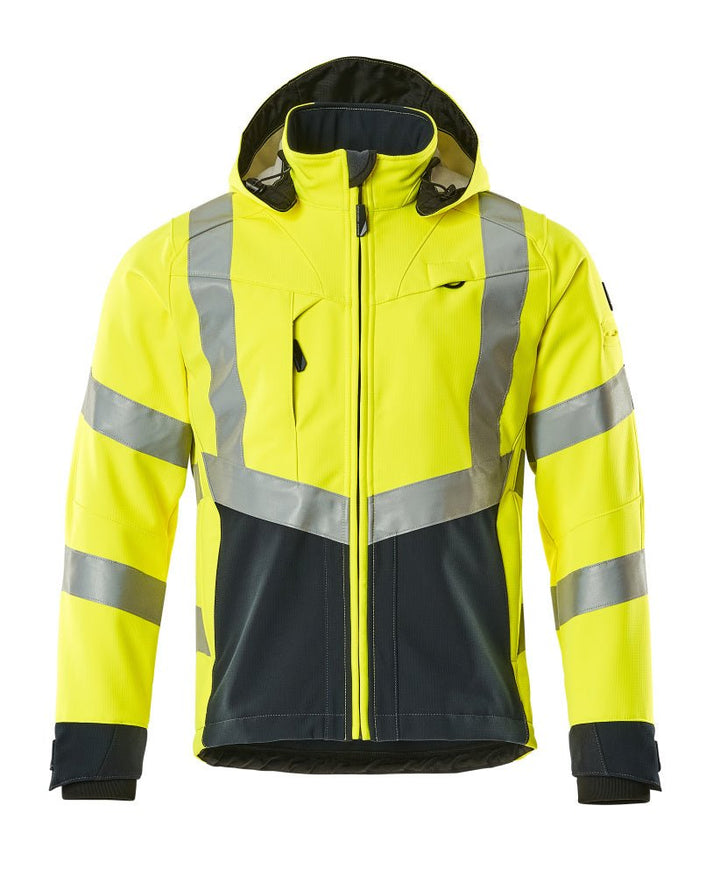 Softshell - takki - 15502 - 246 - hi - vis keltainen/tumma laivastonsininen - Safewear Suojainkauppa