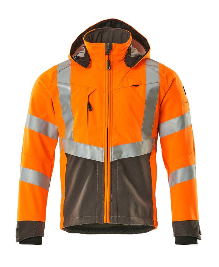 Softshell - takki - 15502 - 246 - hi - vis oranssi/tumma antrasiitti - Safewear Suojainkauppa