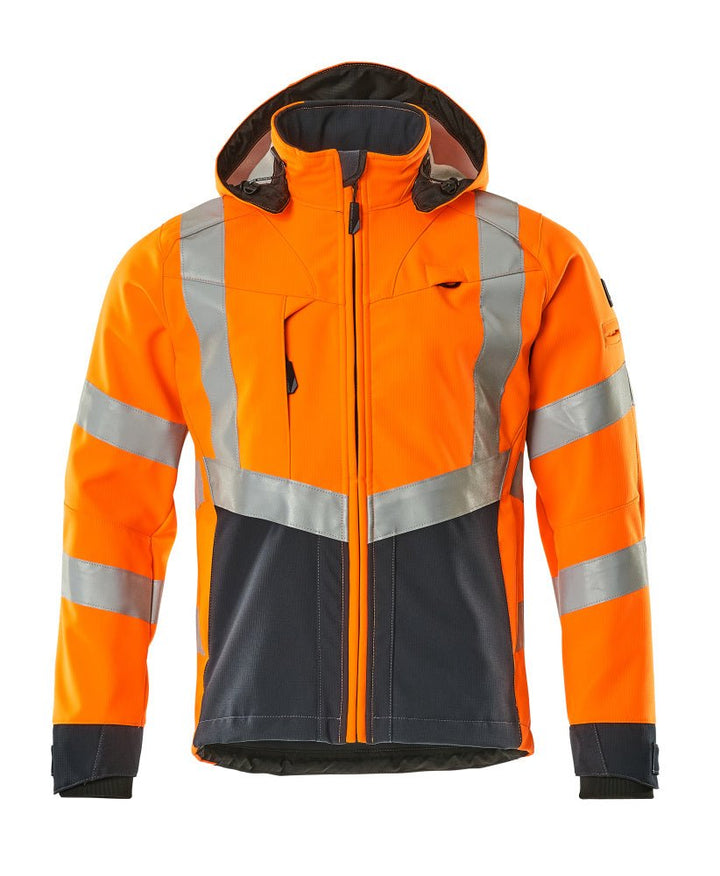 Softshell - takki - 15502 - 246 - hi - vis oranssi/tumma laivastonsininen - Safewear Suojainkauppa