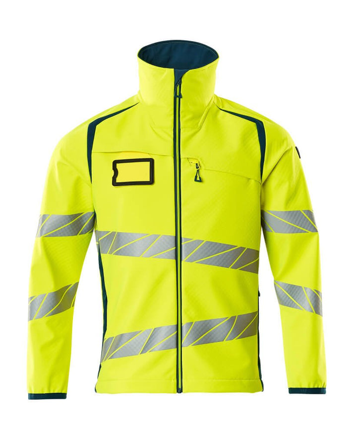 Softshell - takki - 19002 - 143 - hi - vis keltainen/tumma petrooli - Safewear Suojainkauppa