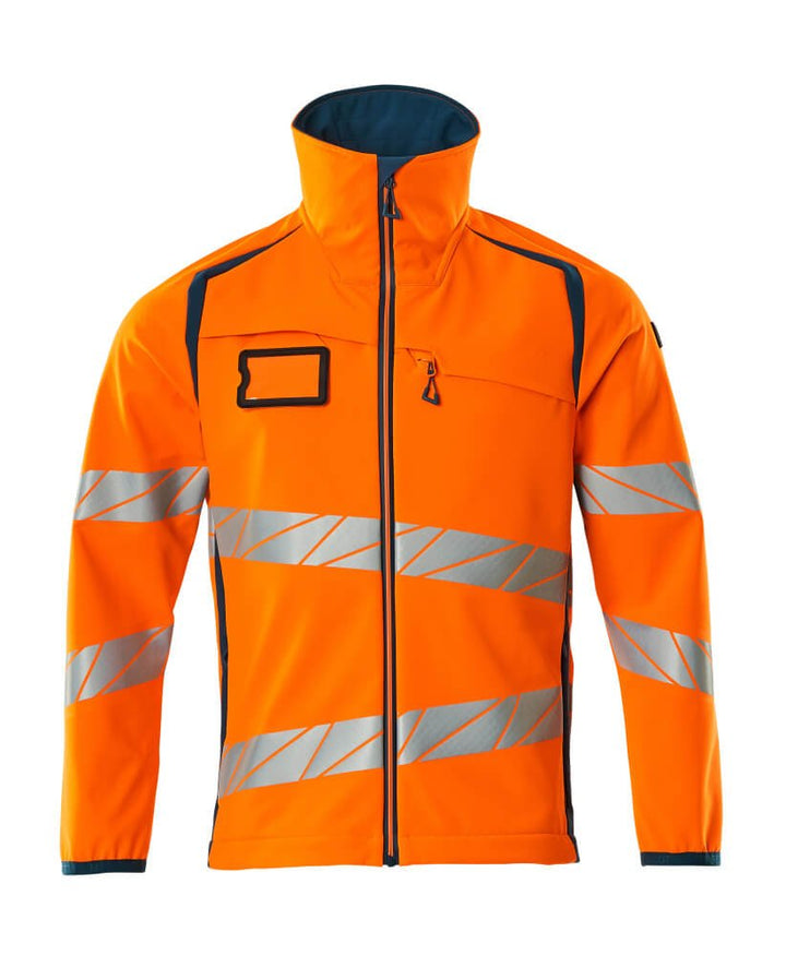 Softshell - takki - 19002 - 143 - hi - vis oranssi/tumma petrooli - Safewear Suojainkauppa