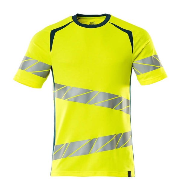 T - Paita - 19082 - 771 - hi - vis keltainen/tumma petrooli - Safewear Suojainkauppa