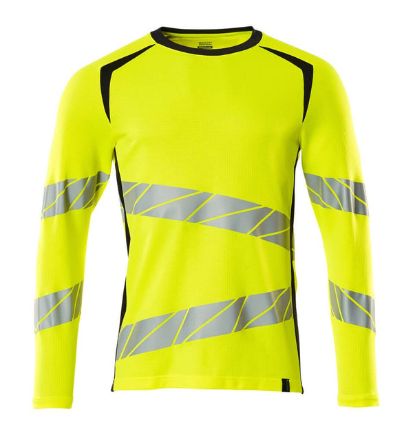 T - Paita, pitkähihainen - 19081 - 771 - hi - vis keltainen/tumma laivastonsininen - Safewear Suojainkauppa