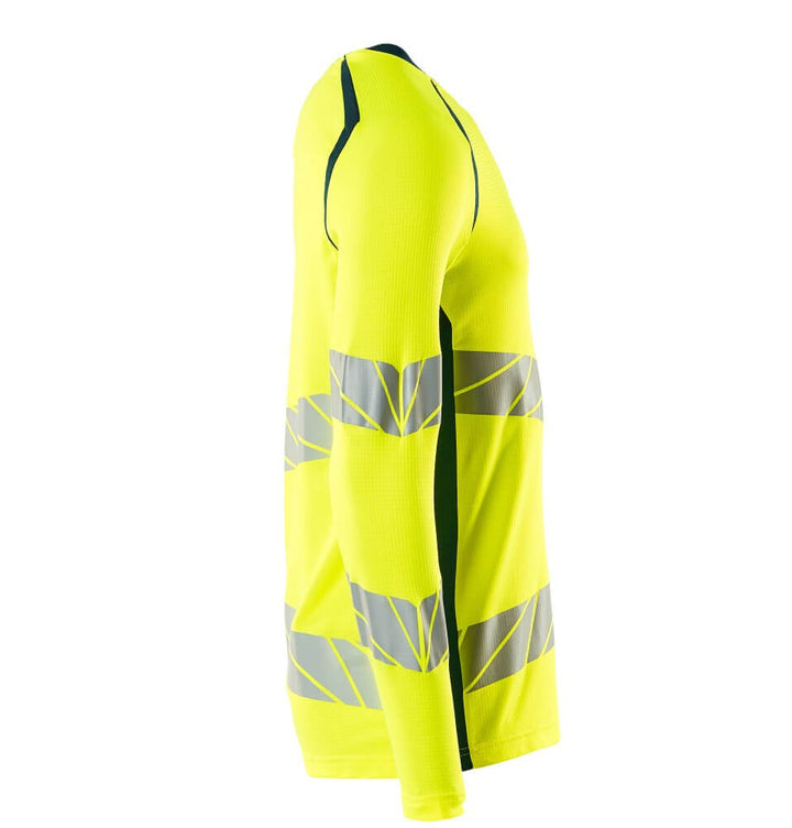 T - Paita, pitkähihainen - 19081 - 771 - hi - vis keltainen/tumma petrooli - Safewear Suojainkauppa