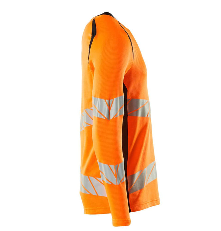 T - Paita, pitkähihainen - 19081 - 771 - hi - vis oranssi/tumma laivastonsininen - Safewear Suojainkauppa