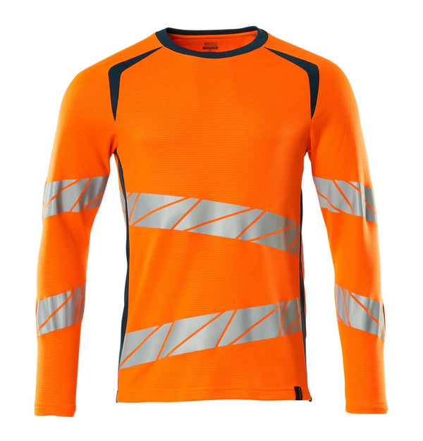 T - Paita, pitkähihainen - 19081 - 771 - hi - vis oranssi/tumma petrooli - Safewear Suojainkauppa