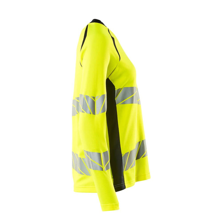 T - Paita, pitkähihainen - 19091 - 771 - hi - vis keltainen/tumma laivastonsininen - Safewear Suojainkauppa