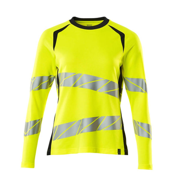 T - Paita, pitkähihainen - 19091 - 771 - hi - vis keltainen/tumma laivastonsininen - Safewear Suojainkauppa