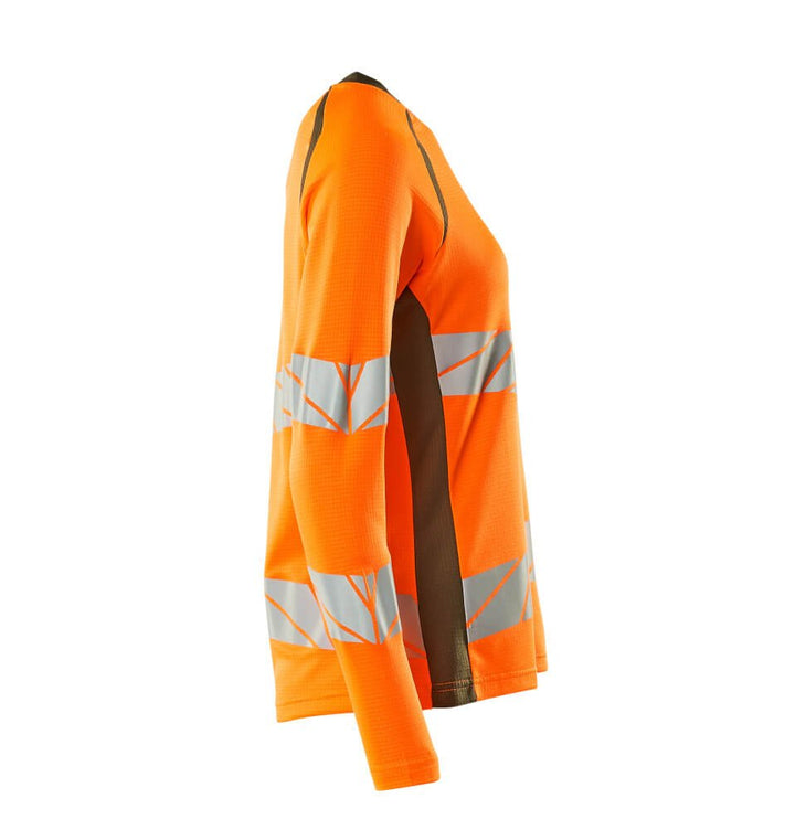 T - Paita, pitkähihainen - 19091 - 771 - hi - vis oranssi/sammaleenvihreä - Safewear Suojainkauppa