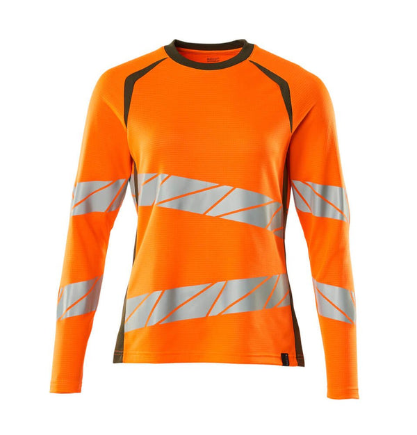 T - Paita, pitkähihainen - 19091 - 771 - hi - vis oranssi/sammaleenvihreä - Safewear Suojainkauppa