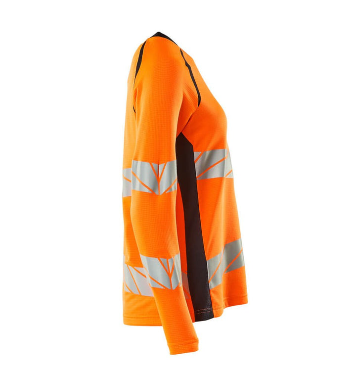 T - Paita, pitkähihainen - 19091 - 771 - hi - vis oranssi/tumma laivastonsininen - Safewear Suojainkauppa