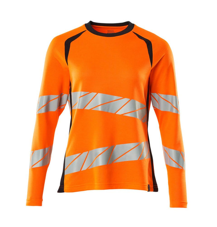 T - Paita, pitkähihainen - 19091 - 771 - hi - vis oranssi/tumma laivastonsininen - Safewear Suojainkauppa