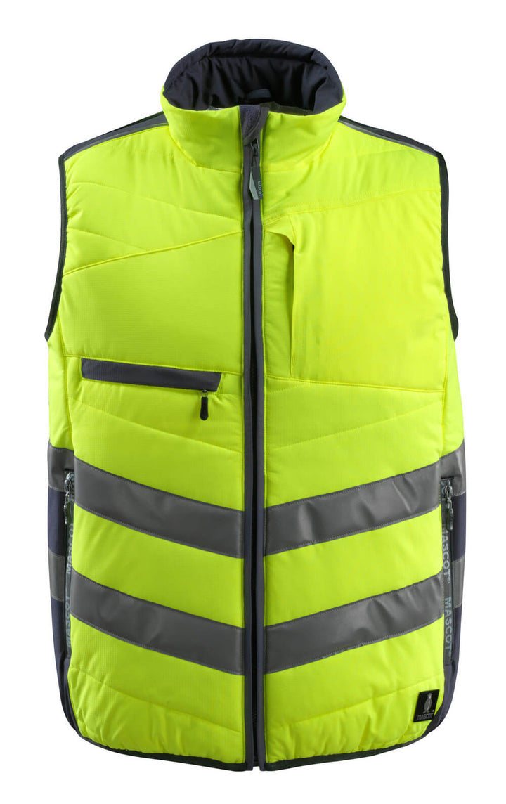 Talviliivi - 15565 - 249 - hi - vis keltainen/tumma laivastonsininen - Safewear Suojainkauppa