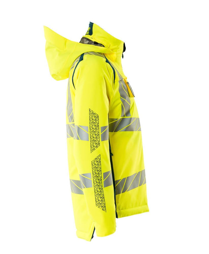 Talvitakki - 19045 - 449 - hi - vis keltainen/tumma petrooli - Safewear Suojainkauppa