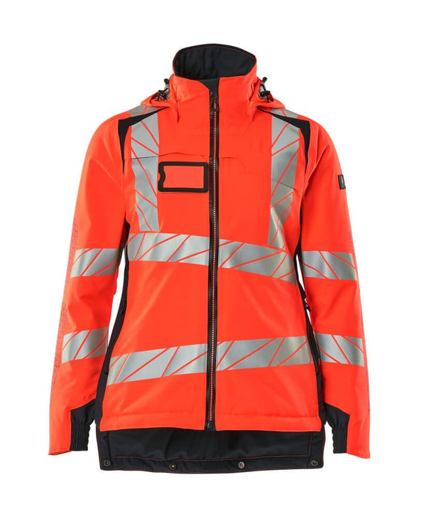 Talvitakki - 19045 - 449 - hi - vis punainen/syvä tummansininen - Safewear Suojainkauppa